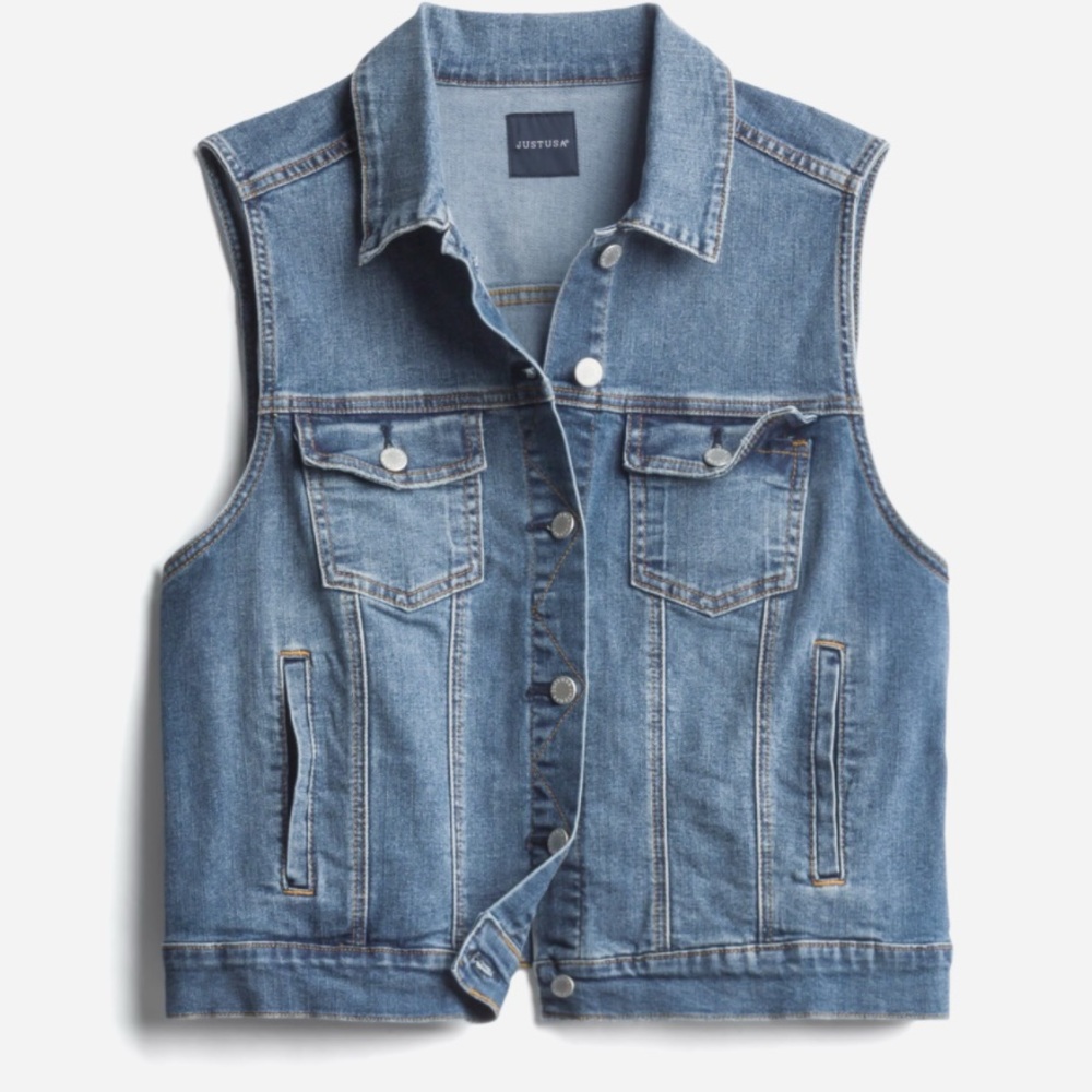 NWT Just USA Naomi Denim Vest